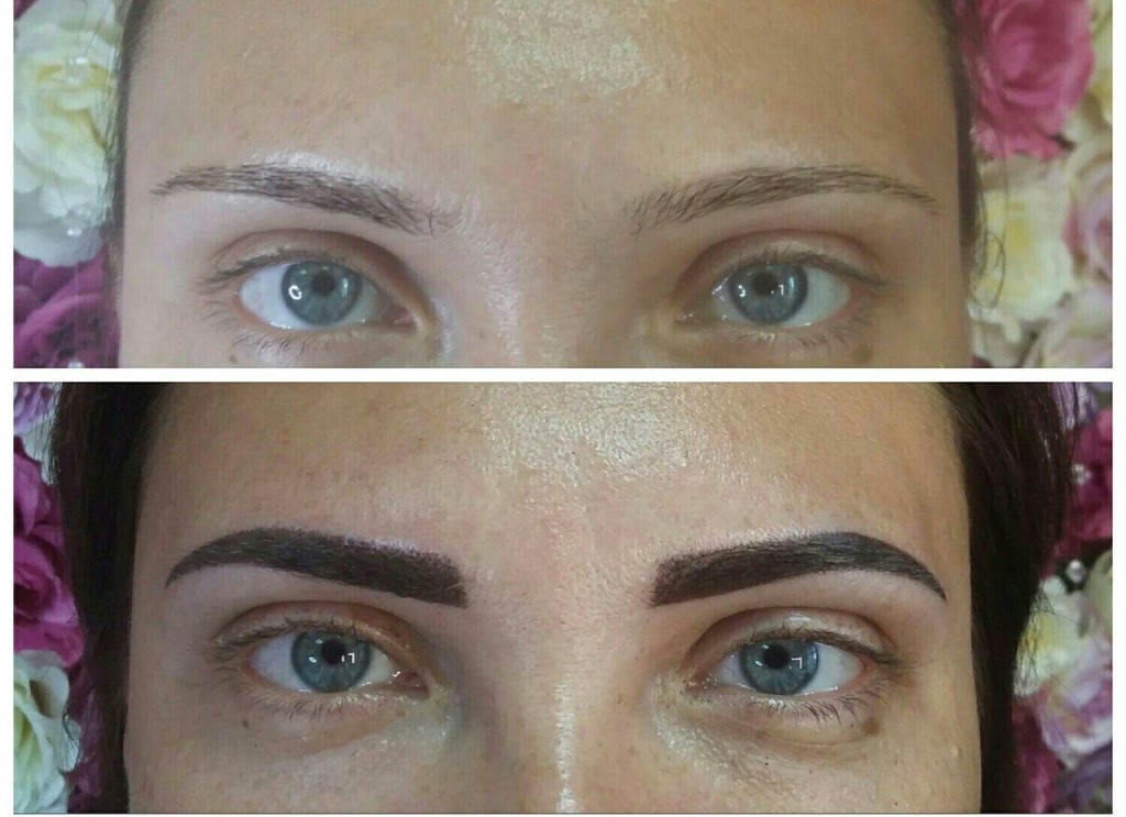 Перинатальный макияж бровей фото до и после